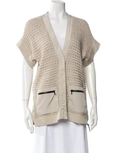 Pre-owned St John V-neck Sweater In Neutral