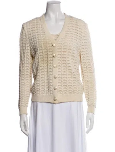Pre-owned St John V-neck Sweater In Neutral