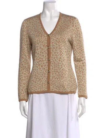 Pre-owned St John V-neck Sweater In Neutral