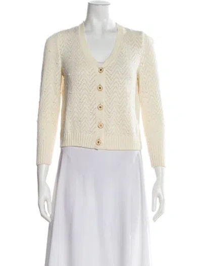 Pre-owned St John V-neck Sweater In Neutral