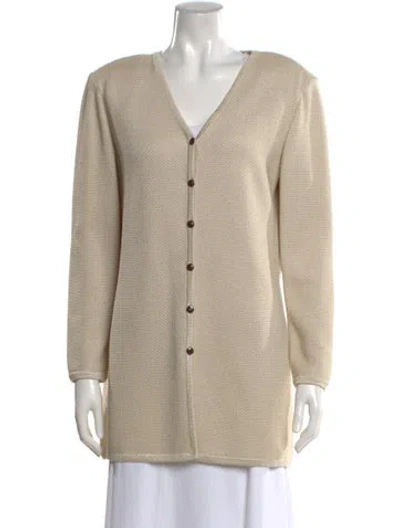 Pre-owned St John V-neck Sweater In Neutral