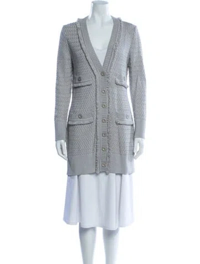Pre-owned St John V-neck Sweater In Neutral