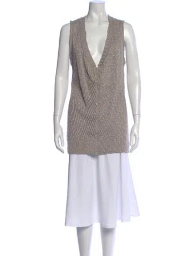 Pre-owned St John V-neck Sweater In Neutral