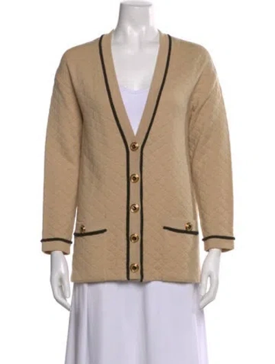 Pre-owned St John V-neck Sweater In Neutral