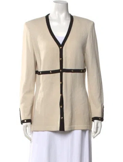 Pre-owned St John V-neck Sweater In Neutral