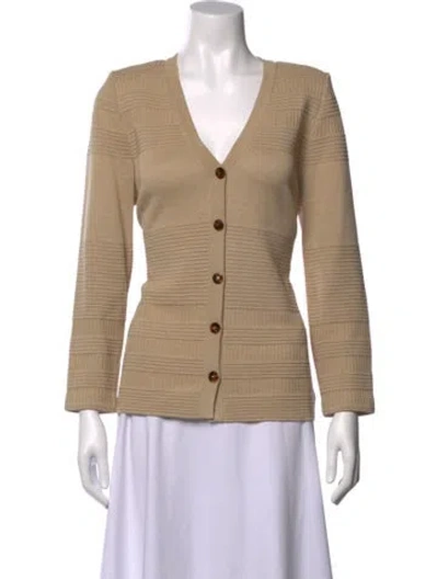 Pre-owned St John V-neck Sweater In Neutral
