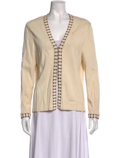 Pre-owned St John V-neck Sweater In Neutrals