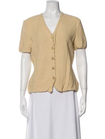 Pre-owned St John V-neck Sweater In Neutrals