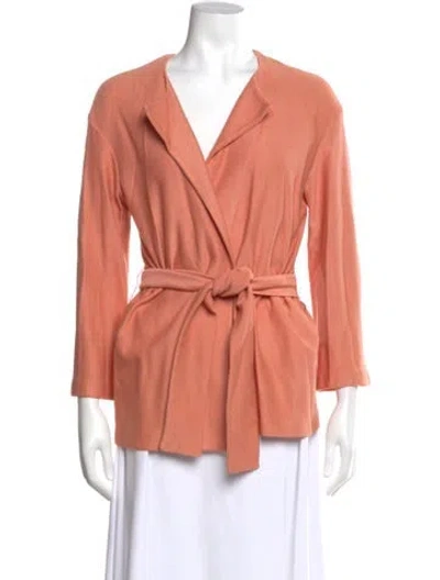 Pre-owned St John V-neck Sweater In Orange