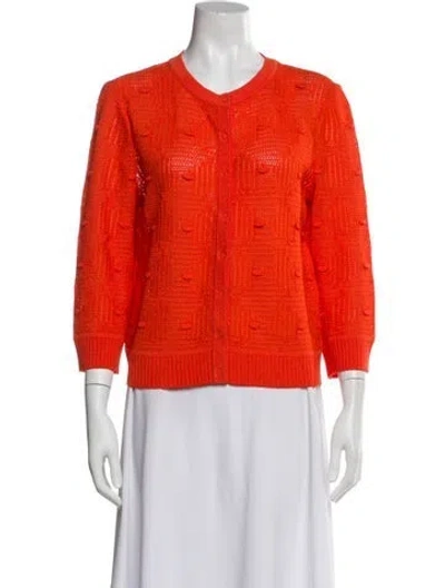 Pre-owned St John V-neck Sweater In Orange