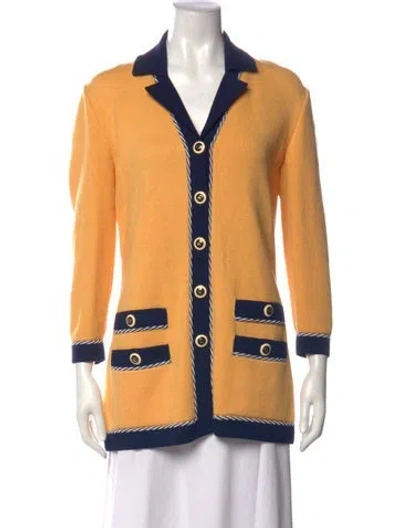 Pre-owned St John V-neck Sweater In Orange