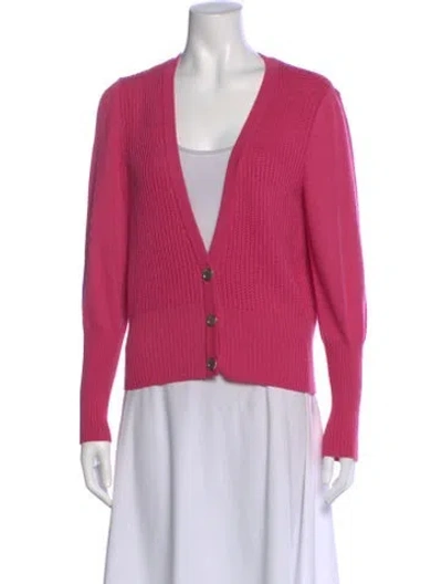 Pre-owned St John V-neck Sweater In Pink