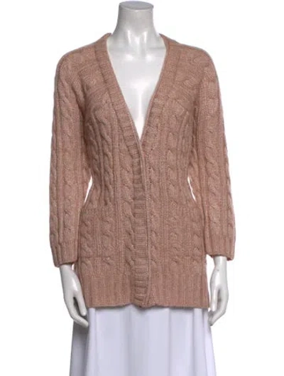 Pre-owned St John V-neck Sweater In Pink