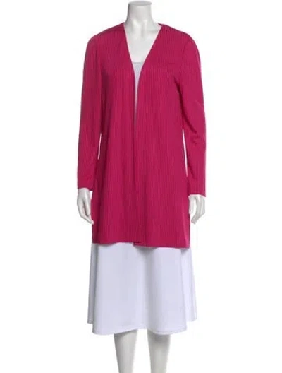 Pre-owned St John V-neck Sweater In Pink