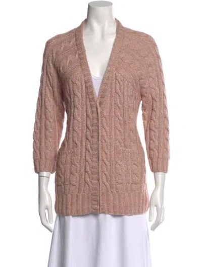Pre-owned St John V-neck Sweater In Pink