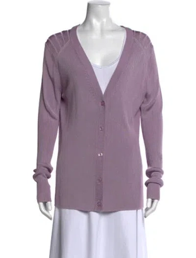 Pre-owned St John V-neck Sweater In Purple