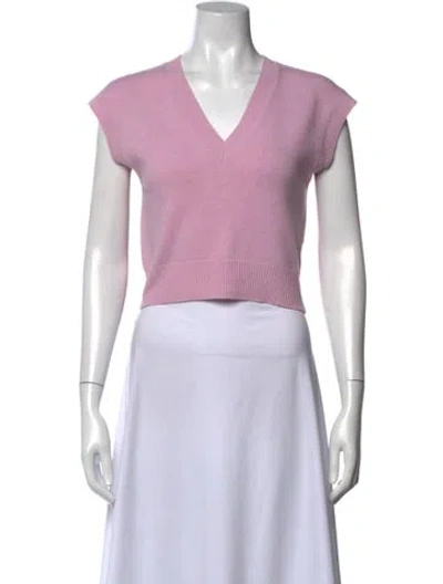 Pre-owned St John V-neck Sweater In Purple