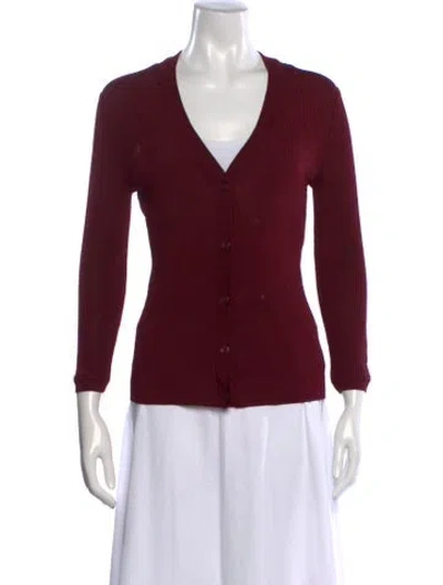 Pre-owned St John V-neck Sweater In Purple