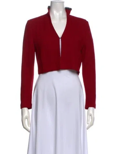 Pre-owned St John V-neck Sweater In Red