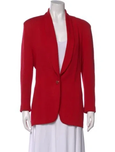 Pre-owned St John V-neck Sweater In Red