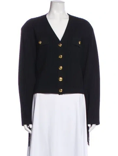 Pre-owned St John V-neck Sweater W/ Tags In Black