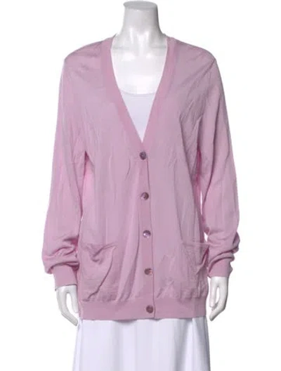 Pre-owned St John V-neck Sweater W/ Tags In Purple