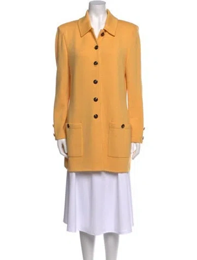 Pre-owned St John V-neck Sweater In Yellow