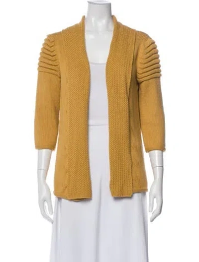 Pre-owned St John V-neck Sweater In Yellow