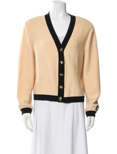 Pre-owned St John V-neck Sweater In Yellow