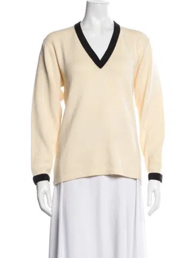 Pre-owned St John V-neck Sweater In Yellow