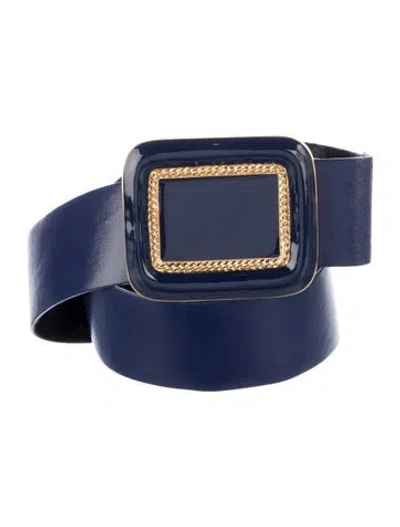 Pre-owned St John Waist Belt Leather Belt In Blue