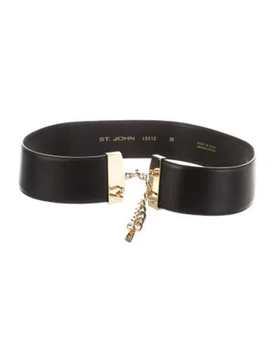 Pre-owned St John Waist Belt Wide Waist Belt In Black