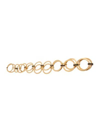Pre-owned St John Wide Cashmere Chain-link Belt In Gold