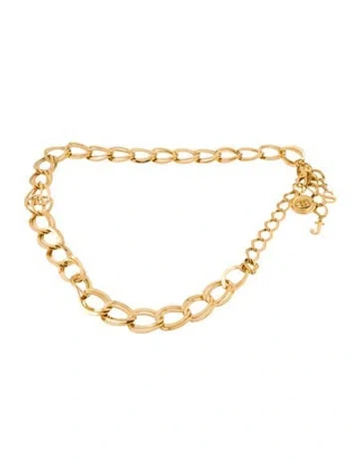 Pre-owned St John Wide Chain-link Belt In Gold