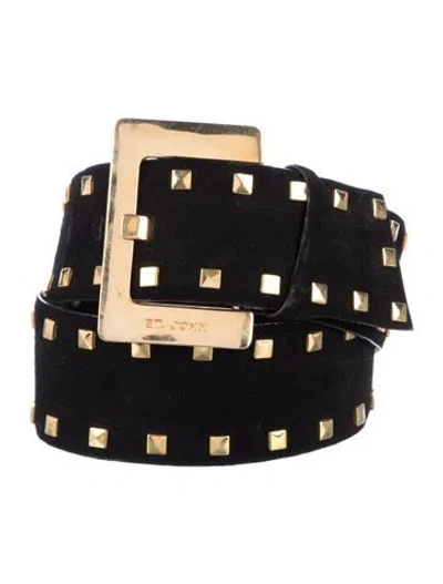 Pre-owned St John Wide Leather Belt In Black