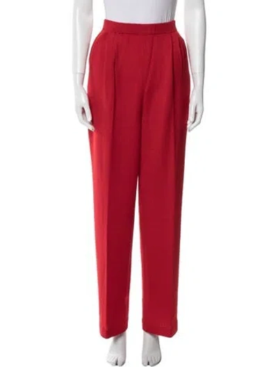 Pre-owned St John Wide Leg Pants In Red