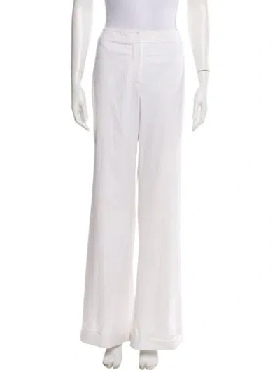 Pre-owned St John Wide Leg Pants In White