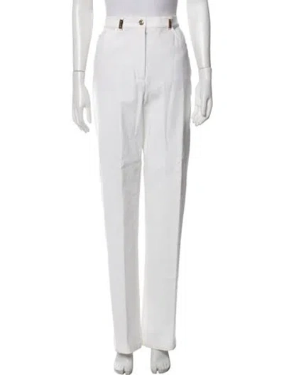 Pre-owned St John Wide Leg Pants In White