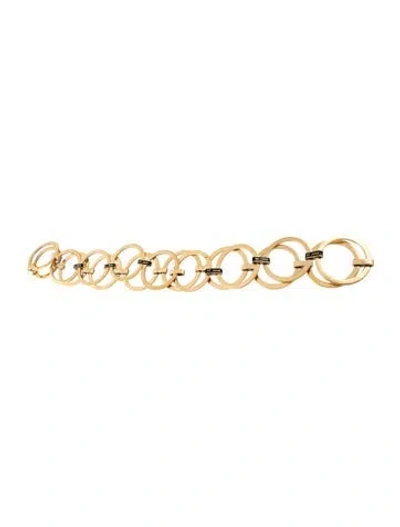 Pre-owned St John Wide Metal Chain-link Belt In Black/gold