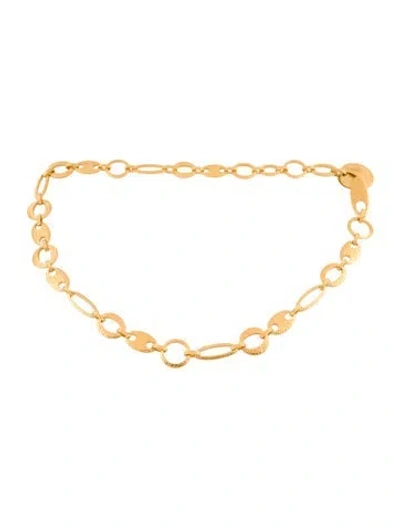 Pre-owned St John Wide Metal Chain-link Belt In Gold