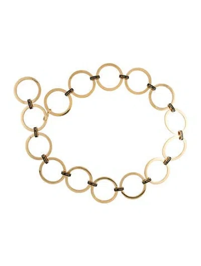 Pre-owned St John Wide Metal Chain-link Belt In Gold