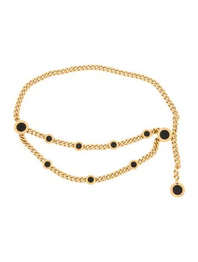 Pre-owned St John Wide Metal Chain-link Belt In Gold