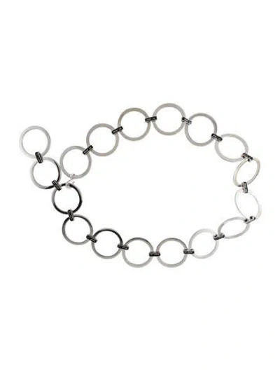 Pre-owned St John Wide Metal Chain-link Belt In Grey