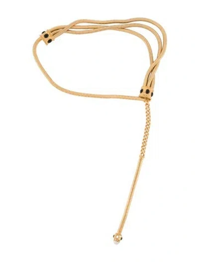 Pre-owned St John Wide Metal Waist Belt In Gold