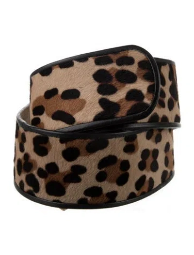 Pre-owned St John Wide Ponyhair Waist Belt In Multi