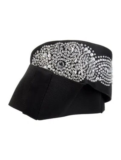 Pre-owned St John Wide Satin Belt In Black