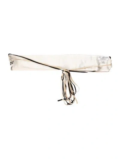 Pre-owned St John Wide Studded Accents Waist Belt In Neutrals