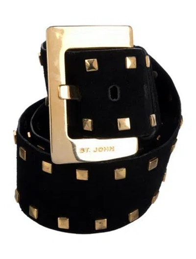 Pre-owned St John Wide Suede Belt In Multi