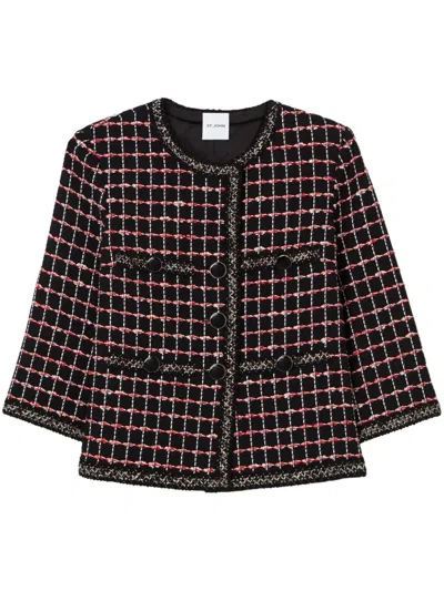 ST JOHN WINDOWPANE TWEED JACKET