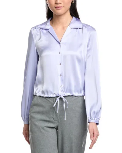 St John St. John Winged Collar Blouse In Purple